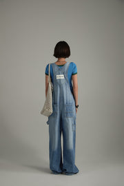 Washed Denim Suspender Jumpsuit