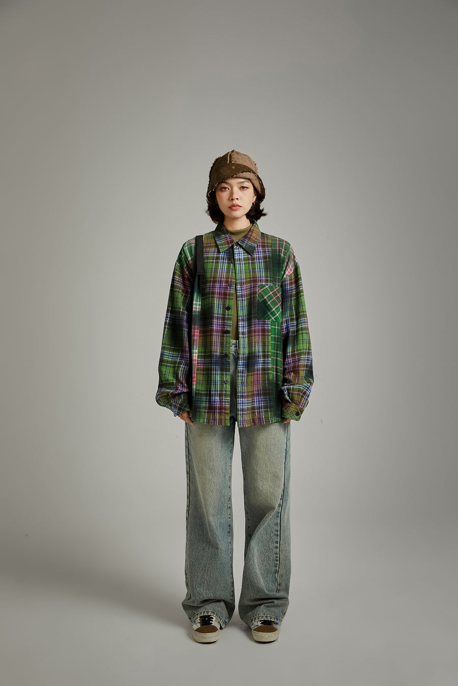 CHUU Printed Check Shirt