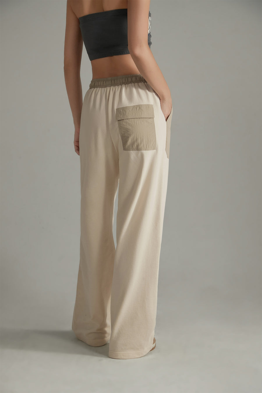 CHUU Banded Wide-Leg Slacks