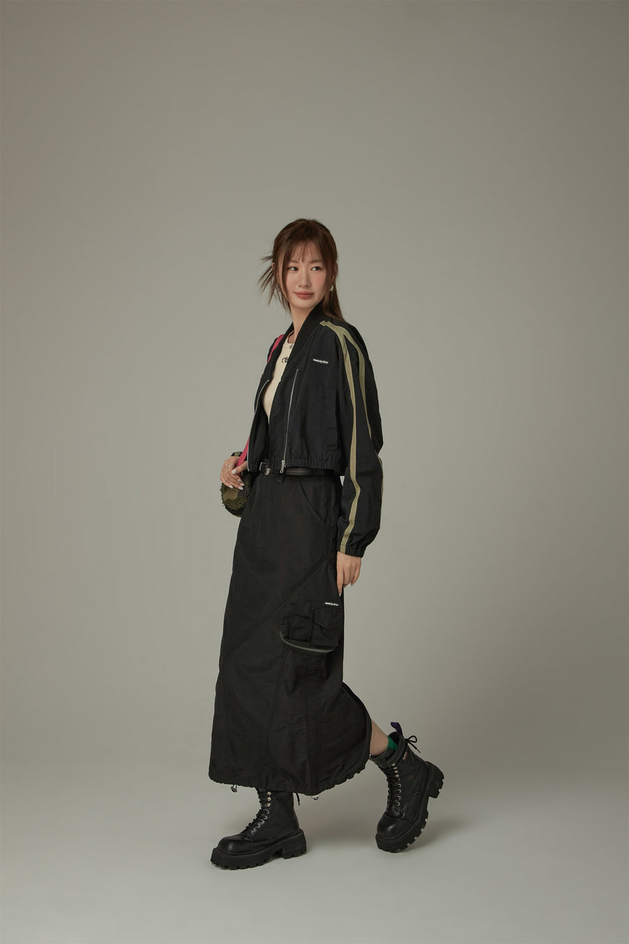 CHUU Cargo Pockets Maxi Skirt