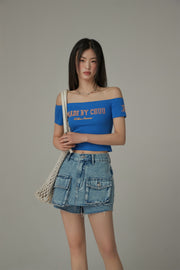 Made By Chuu Off-The-Shoulder Slim T-Shirt