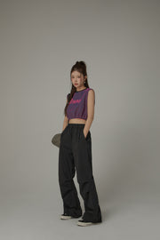 Casual High Waist Drawstring Wide Pants