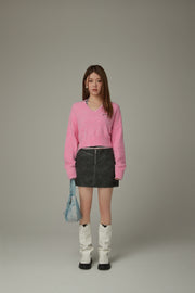 Cherry Crop Knit Sweater