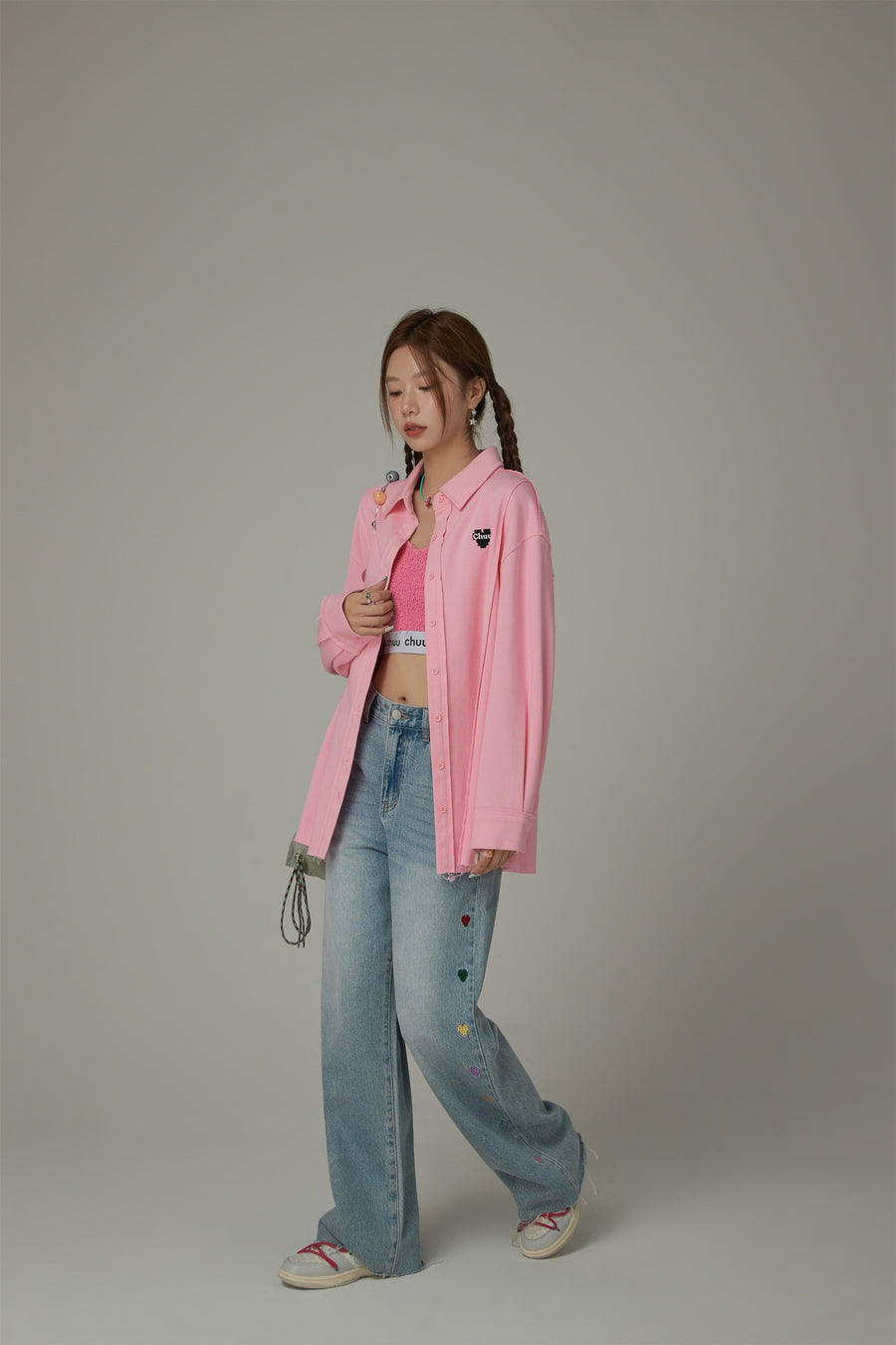 CHUU Embroidered Loose Fit Shirt