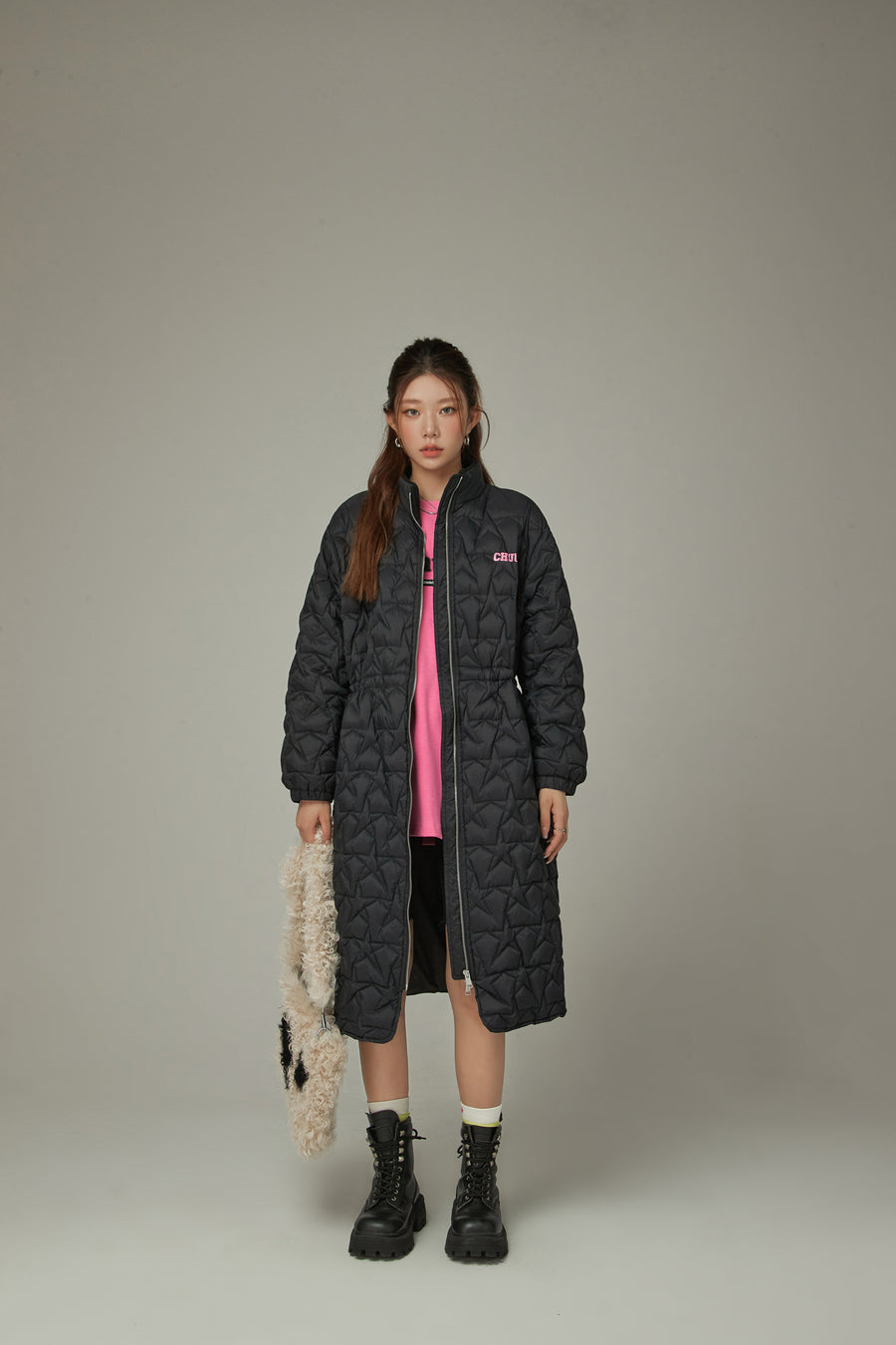 CHUU Star Quilted Padded Long Coat