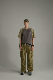 Casual Drawstring Wide Cargo Pants