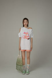 Nice To Meet Chuu Off-The-Shoulder Cherry T-Shirt