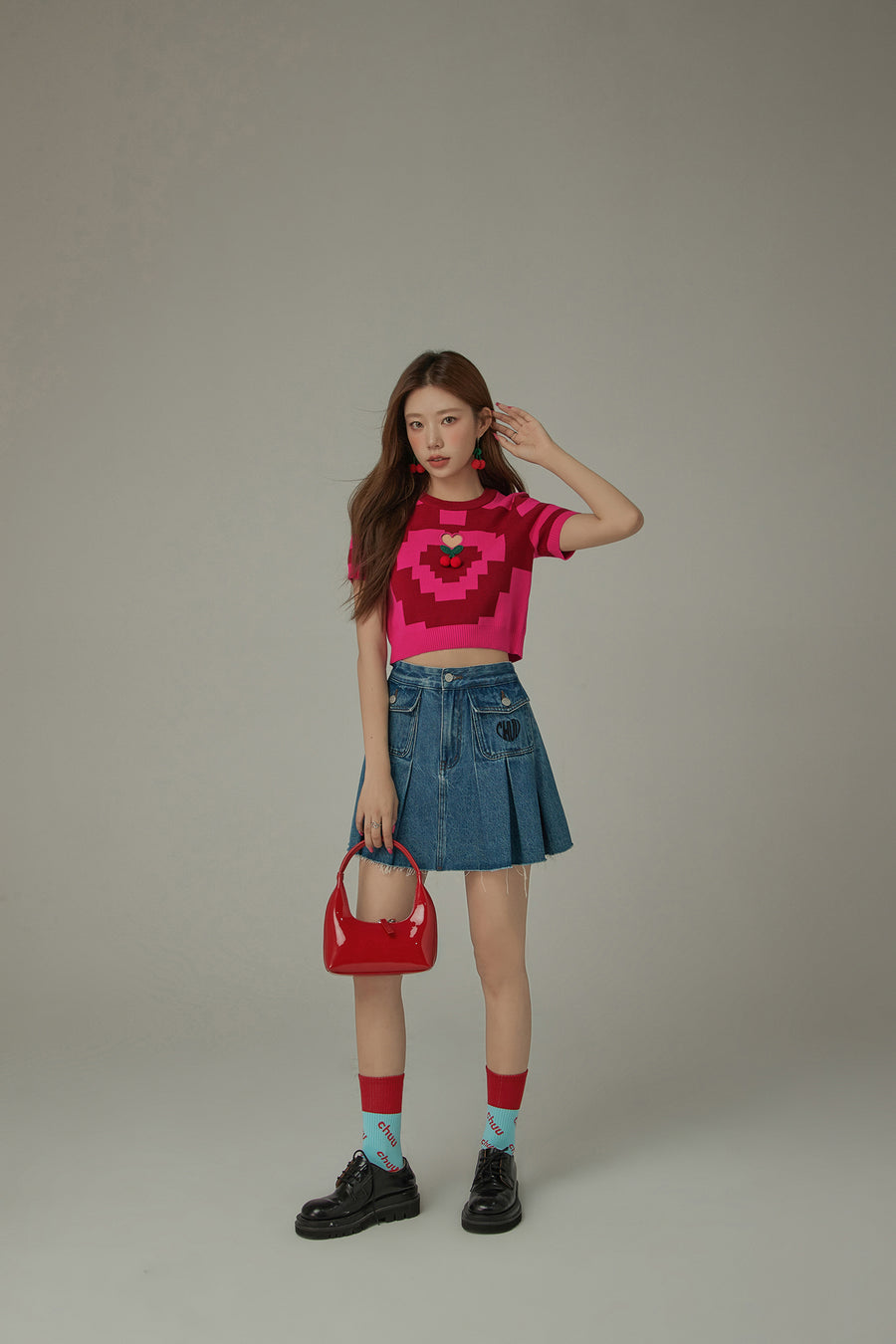 CHUU Lettering Color Ankle Socks