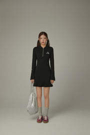 Polo Neck Embroidered Dress
