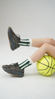 Logo Vintage Vertical Stripes High Socks