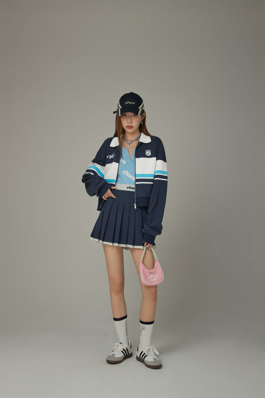 CHUU Logo Ribbed High Socks