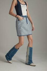 Inside Out Lined Denim Skirt