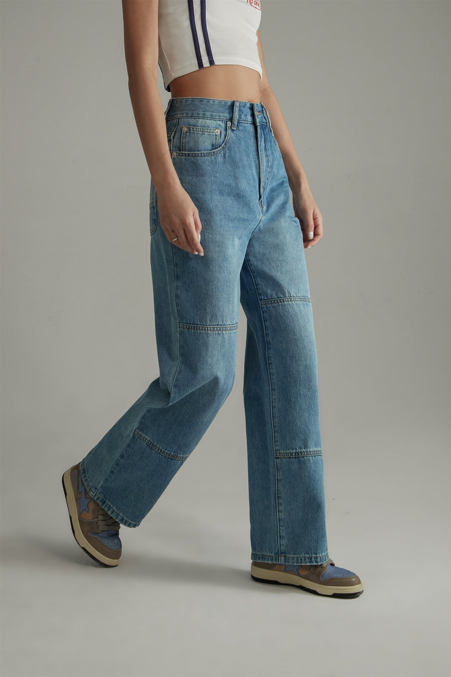 CHUU Colored Straight Wide Denim Pants