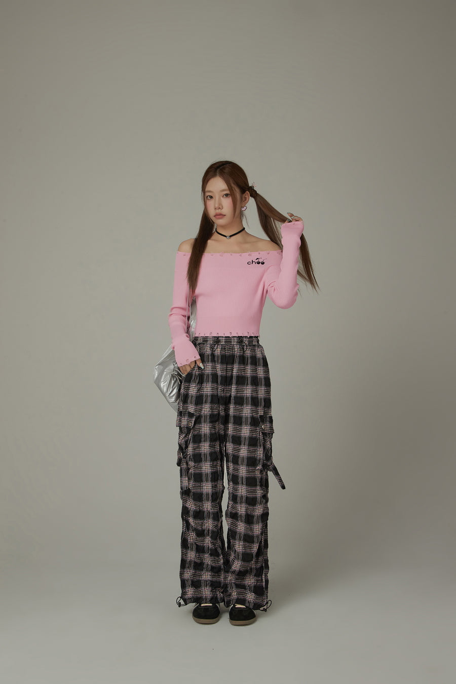 CHUU Color Pocket Check Pants