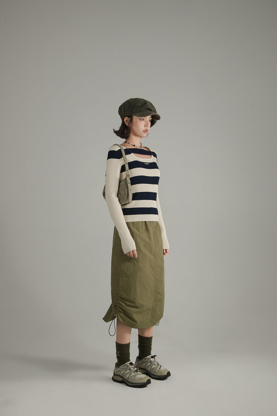 CHUU Vintage Striped Knit Top