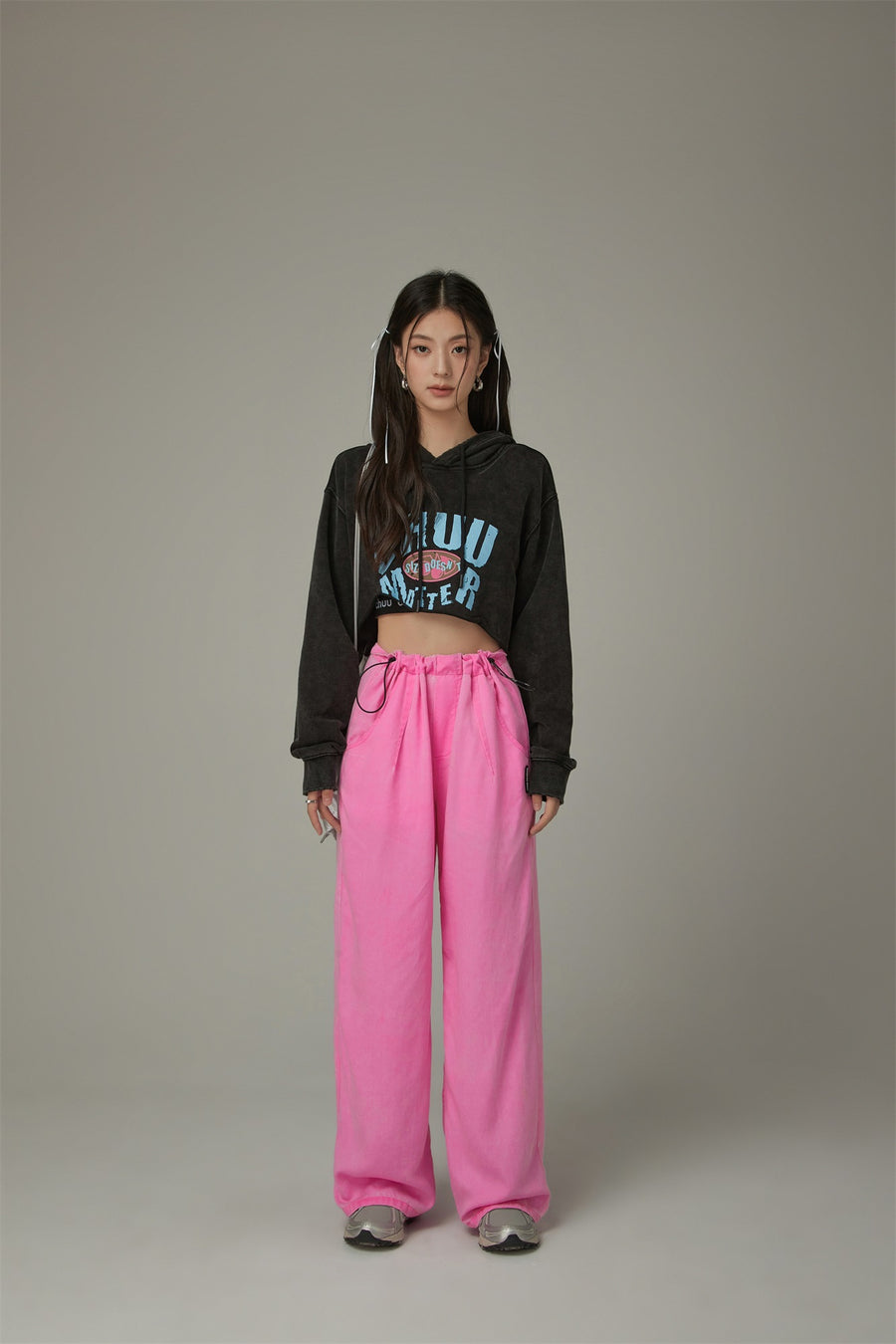 CHUU Draw String Wide Pants