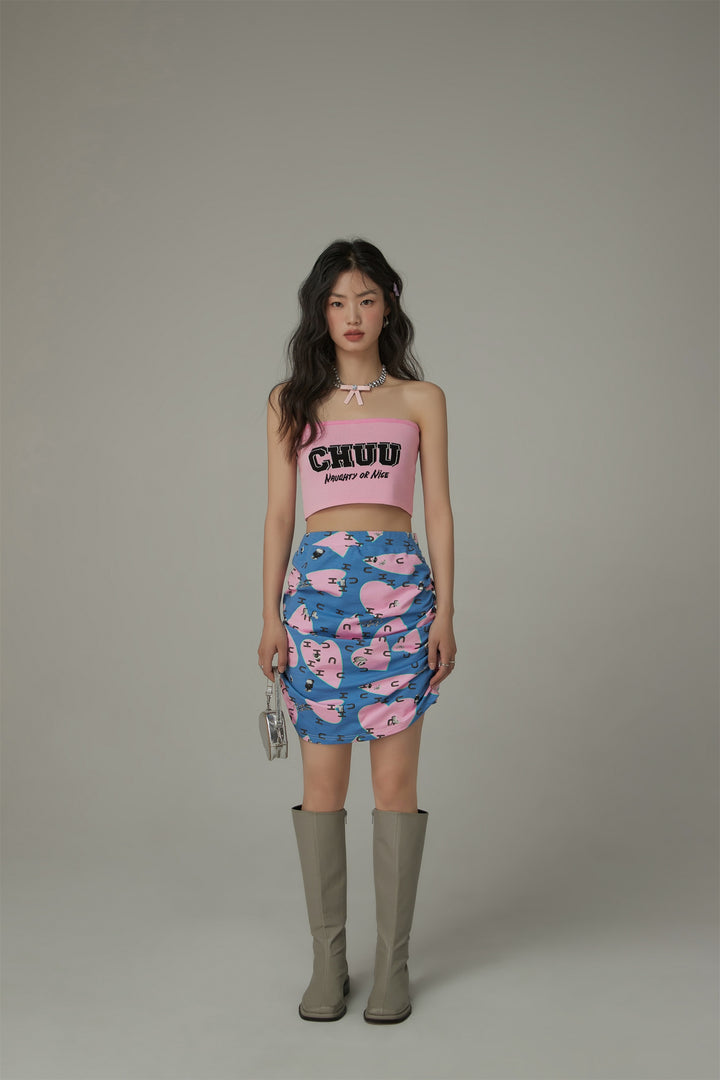 Chuu Heart Shirring Skirt