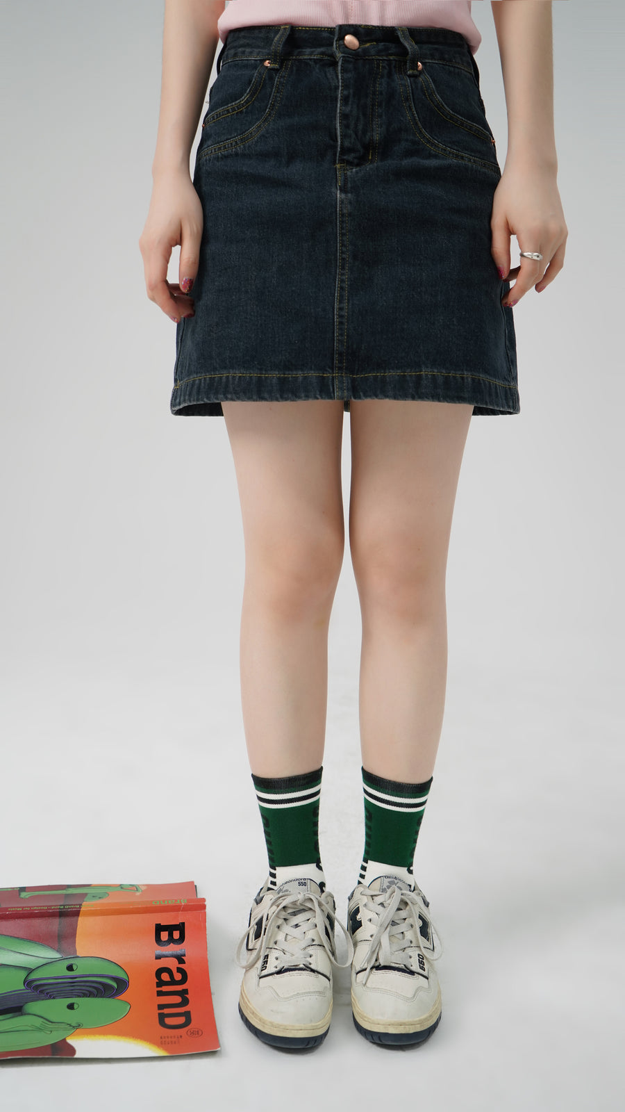 CHUU Vintage Lined High Socks