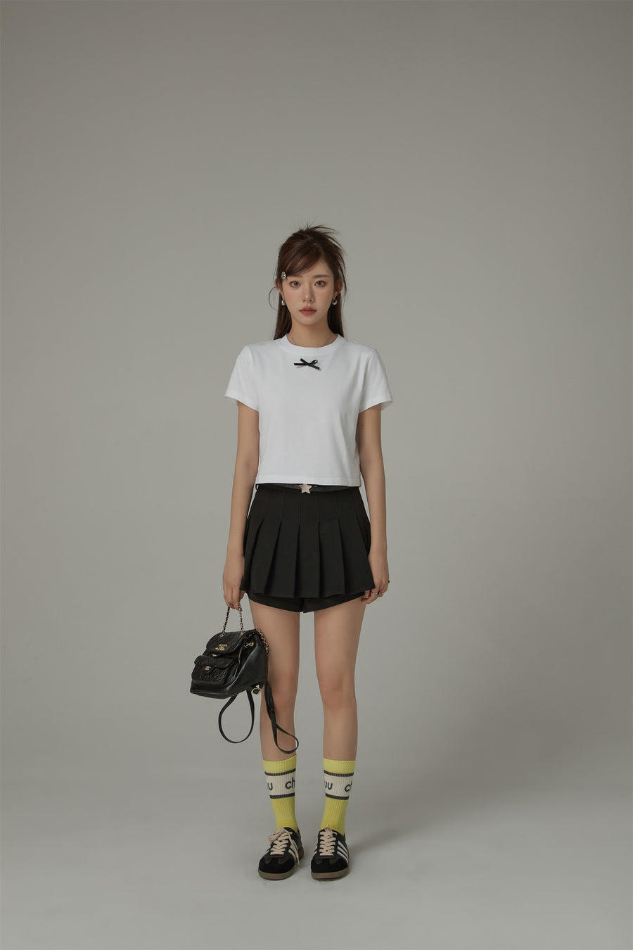 CHUU Logo Colorblocked High Socks