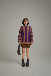 Vintage Color Scheme Stripe Knit Sweater