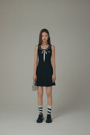 Ribbon Tie Logo Sleeveless Dress