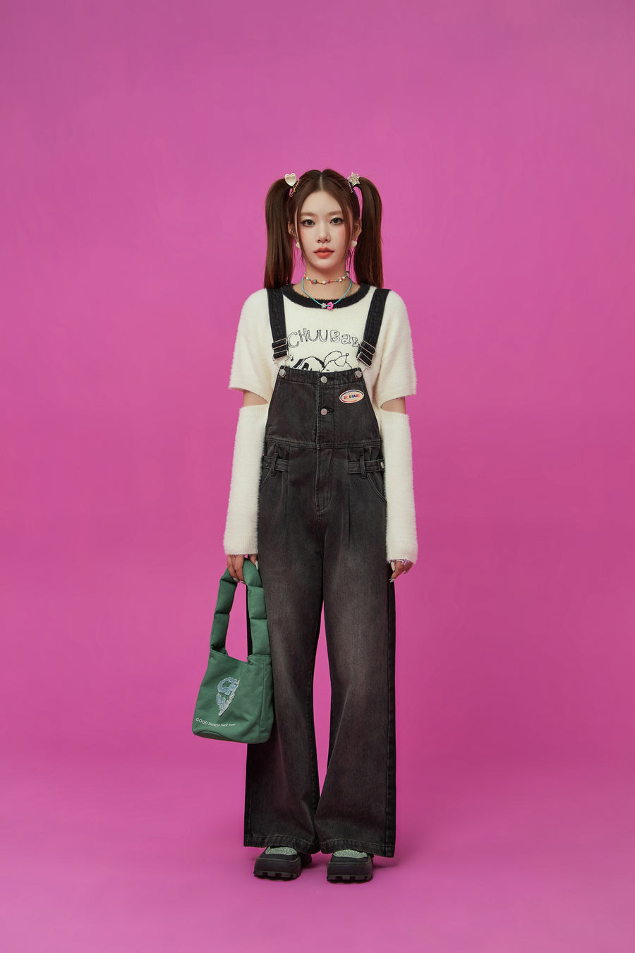 CHUU Cotton Button Overalls