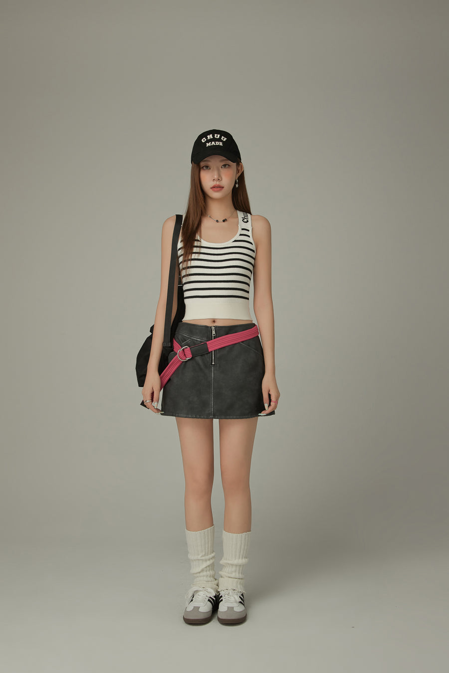 CHUU Striped Crop Sleeveless Top