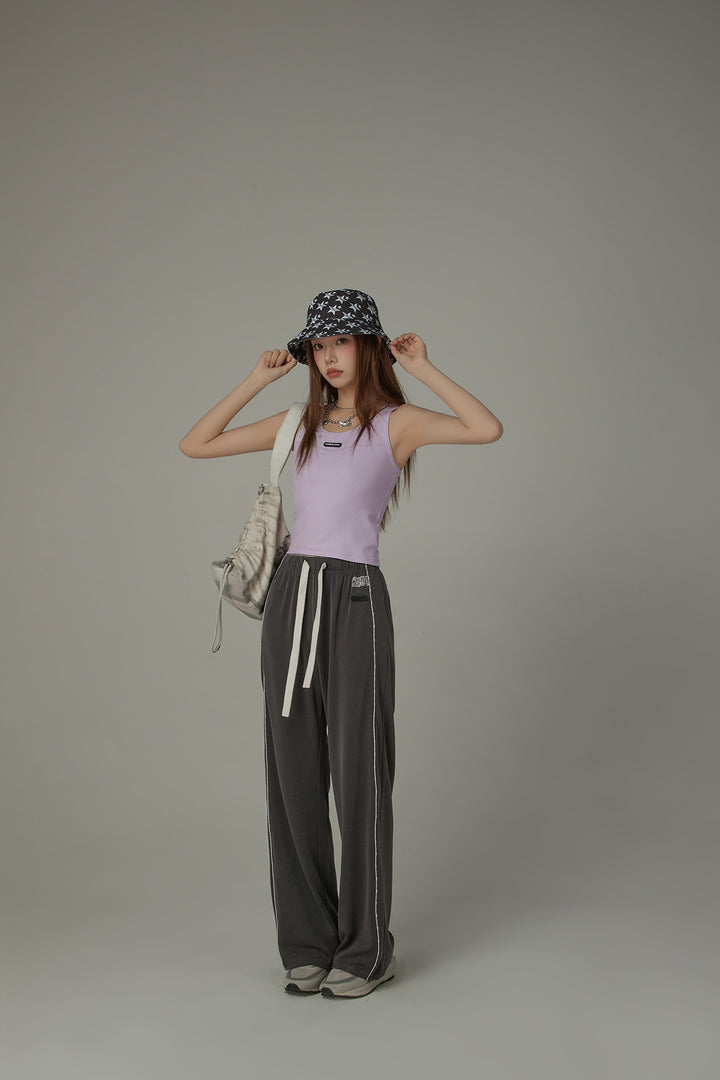 Elastic Waist?Wide Banding Casual Pants