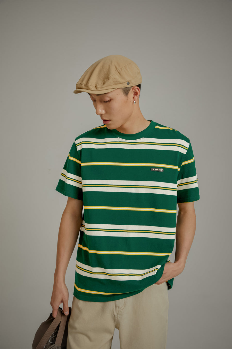 CHUU Multi-Color Striped Loose-Fit Short Sleeve T-Shirt