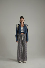 Letter Fully Printed Wide Leg Casual Pants