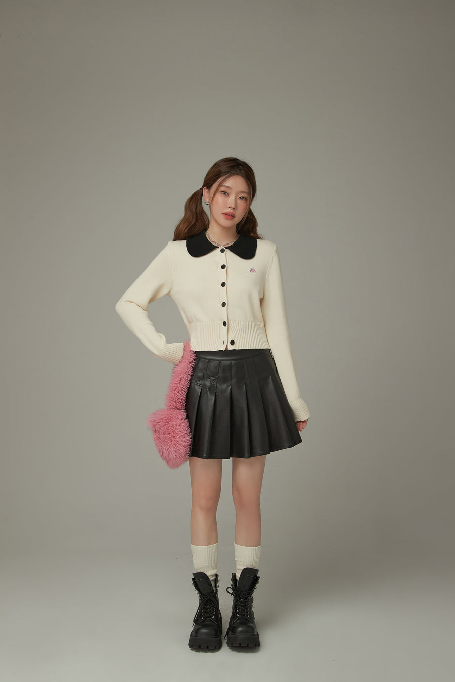 CHUU Color Collar Knit Cardigan