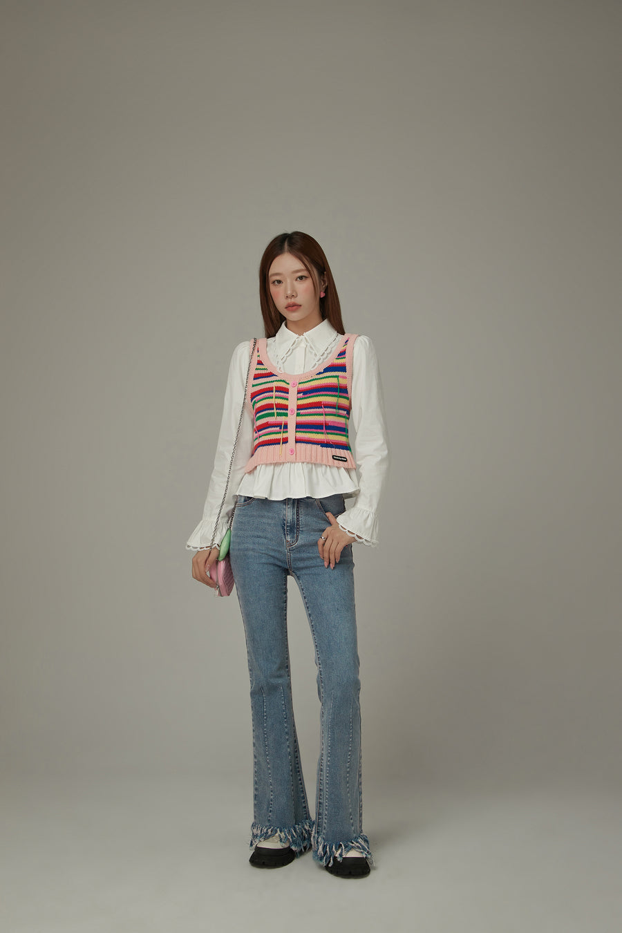 CHUU Rainbow Knit Sleeveless Top