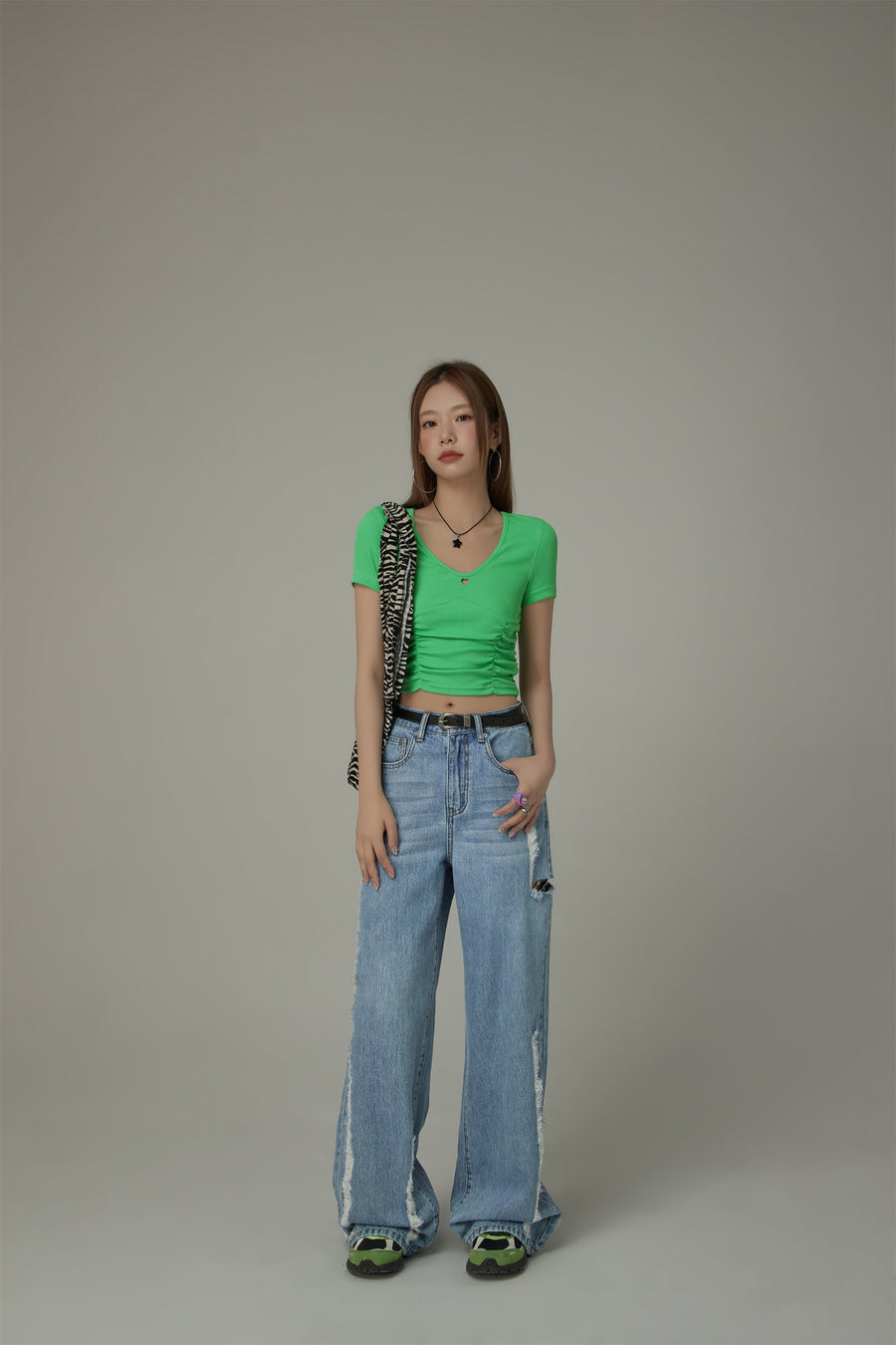 CHUU Cotton Denim Straight Pants