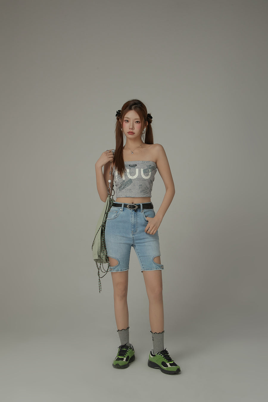 CHUU Letter Printing Sexy Slim Tube Top