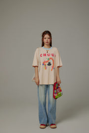 Pixel Print Loose-Fitting T-Shirt