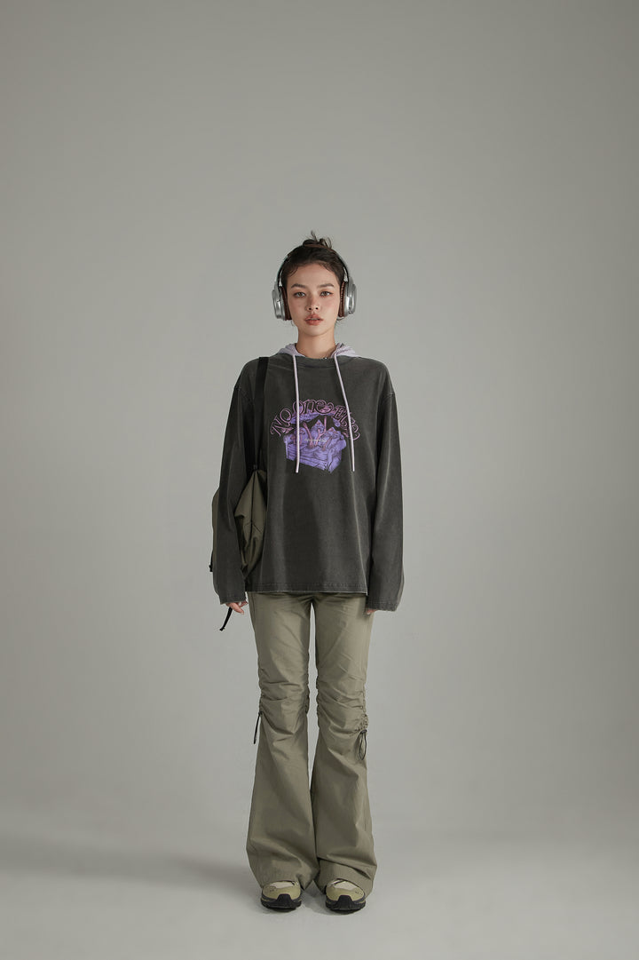 Printed Boxy Mushroom Long Sleeve T-Shirt