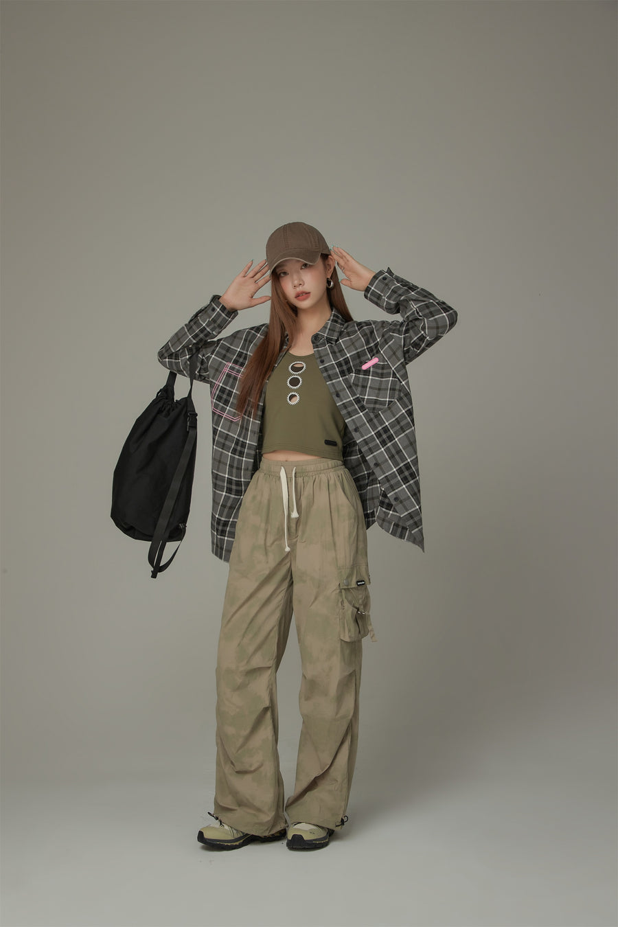 CHUU Checked Loose Fit Long Sleeve Shirt