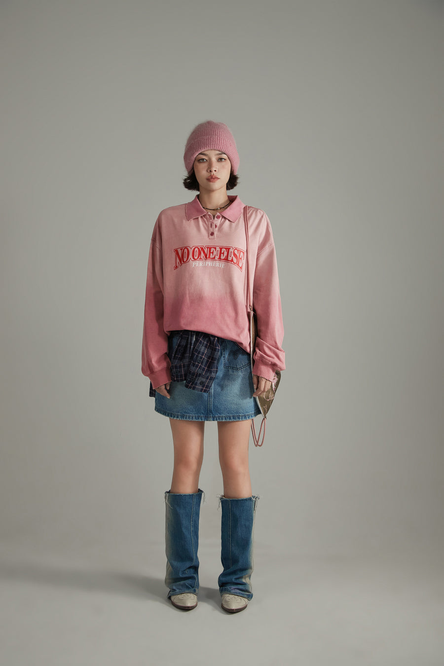 CHUU Polo Neck Boxy Sweatshirt