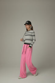 Elastic Waist Color Pants