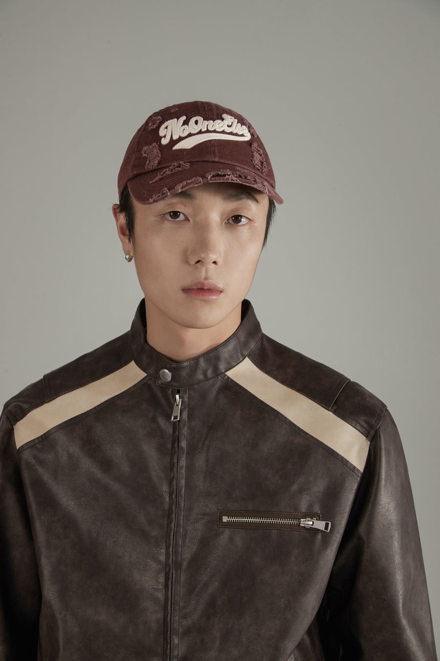 CHUU Distressed Lettering Ball Cap