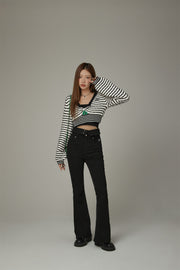 Twist Stripe Knit Crop Top