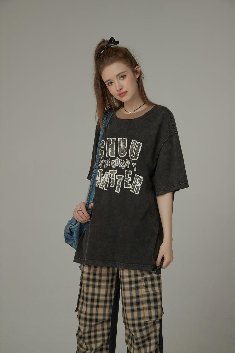 CHUU Chuu Size Doesnt Matter Boxy Cotton Short Sleeve T-Shirt