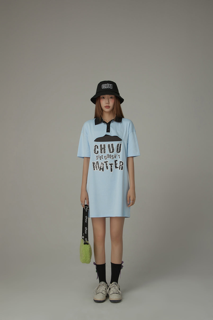 CHUU Chuu Lettering Cotton Bucket Hat