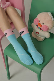 Chuu Lettering Color Band High Socks