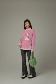 Have A Chuu Day Slit Lettering Knit Sweater