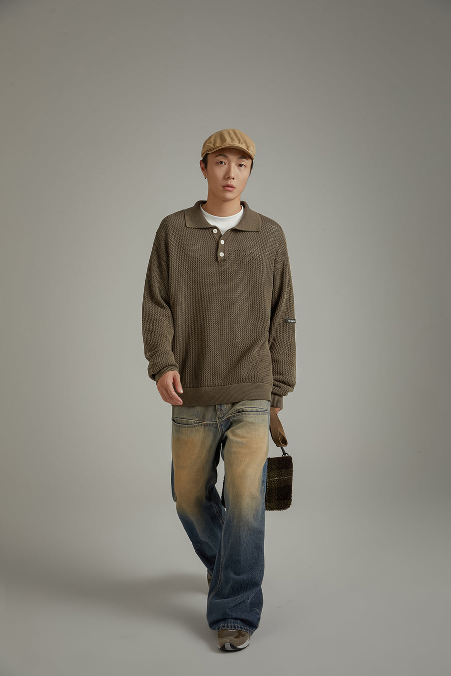 CHUU Polo Neck Loose Knit Sweater