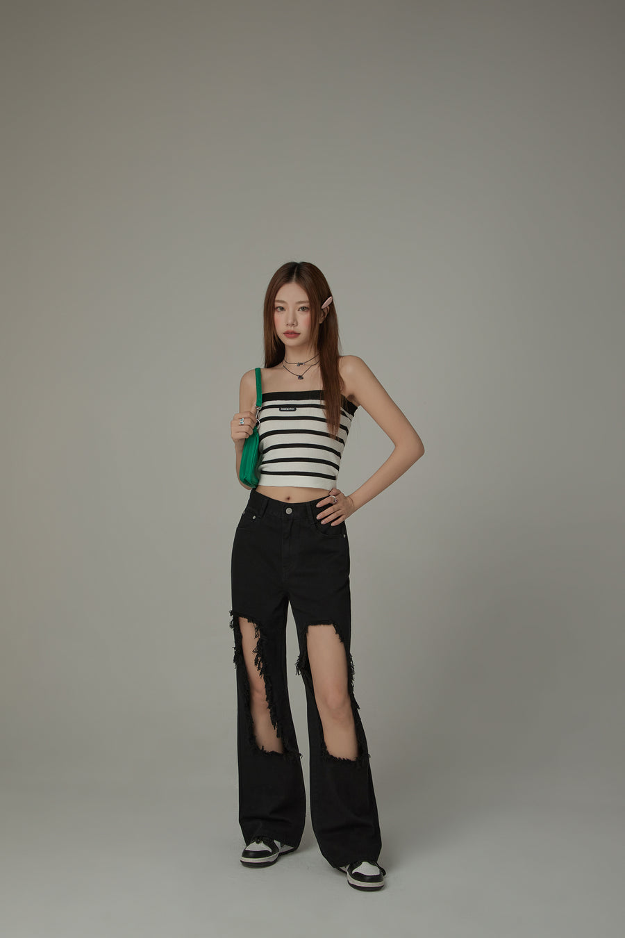 CHUU Striped Tube Crop Top