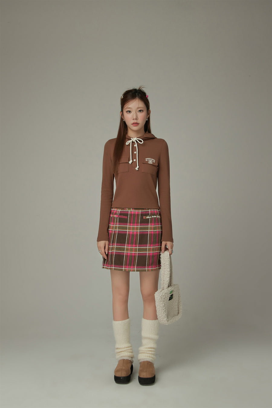 CHUU A-Line Check Skirt