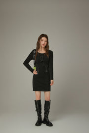 Knit String Layered Dress