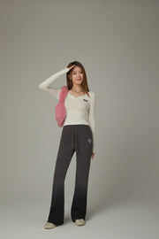 Color Matching Bootcut String Pants